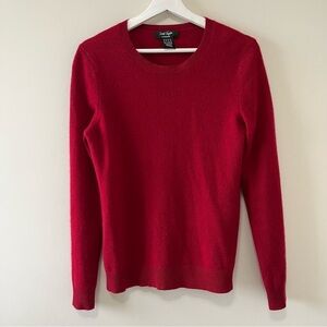 Lord & Taylor 100% Cashmere Crewneck Sweater In Ruby Red Size Small